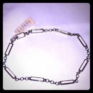 Ralph Lauren silvertone link necklace.  New!